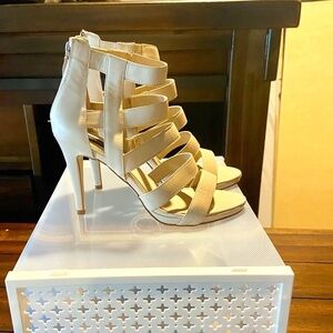 WHBM Sandal Taupe High‎ Heel Boot Like